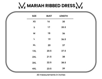 Mariah Ribbed Dress in  Black Stripes