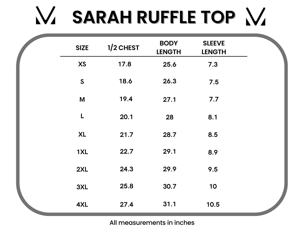 Sarah Ruffle Short Sleeve in White