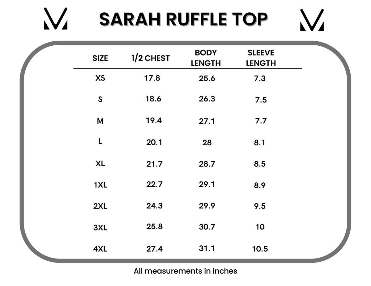 Sarah Ruffle Short Sleeve in Black