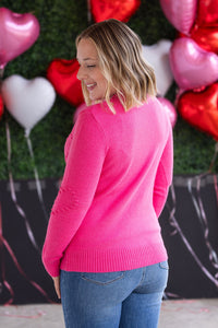 Be Mine Sweater in Hot Pink
