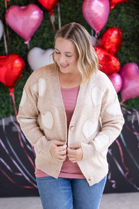 Sweetheart Cardigan in Tan
