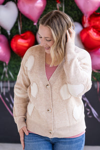 Sweetheart Cardigan in Tan