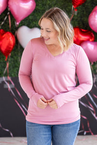 Larissa Long Sleeve Top in Rose