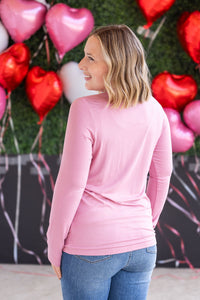 Larissa Long Sleeve Top in Rose