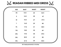 Reagan Ribbed Midi Dress in Sand and Rust Floral