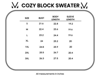 Cozy Block Sweater in Pink and Grey