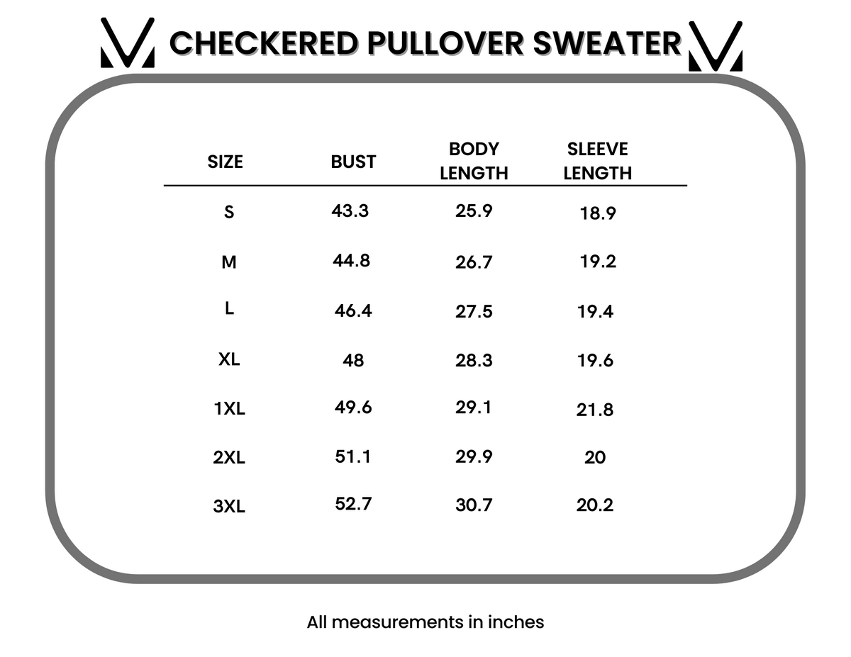 Checkered Pullover Sweater in Dusty Jade