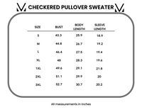 Checkered Pullover Sweater in Dusty Jade