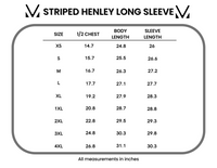 Striped Henley Long Sleeve in Terra Cotta