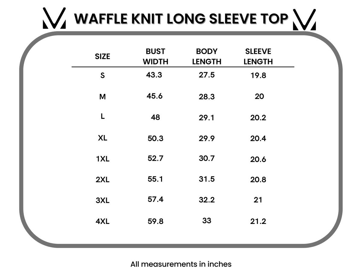Waffle Knit Long Sleeve Top in Pumpkin