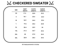 Checkered Sweater in Sage and White