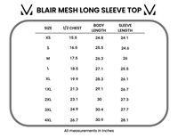 Blair Mesh Long Sleeve Top in Black and White Checkers