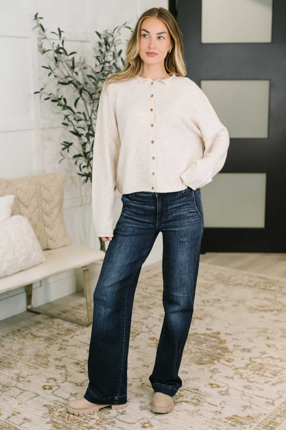 Judy Blue High Waist Trouser Wide Leg Jean