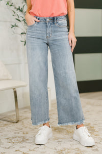 Judy Mid Rise Ankle Wide Leg + Hollywood WB + Fray Hem