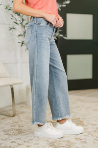 Judy Mid Rise Ankle Wide Leg + Hollywood WB + Fray Hem