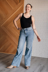 Judy Blue High Rise Side Seam Detail Wide Leg Jeans