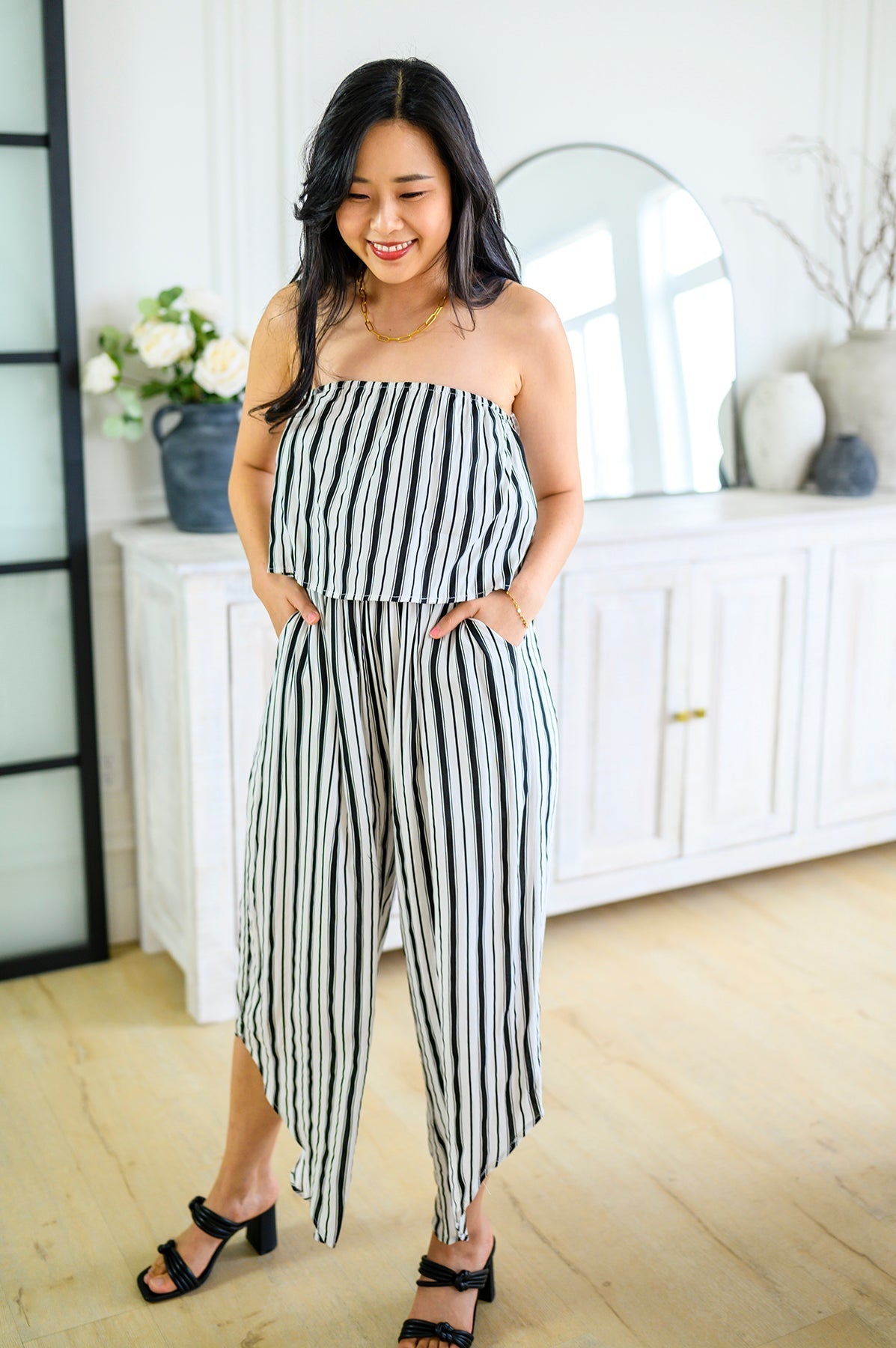 Modern Stripes Sleeveless Jumpsuit