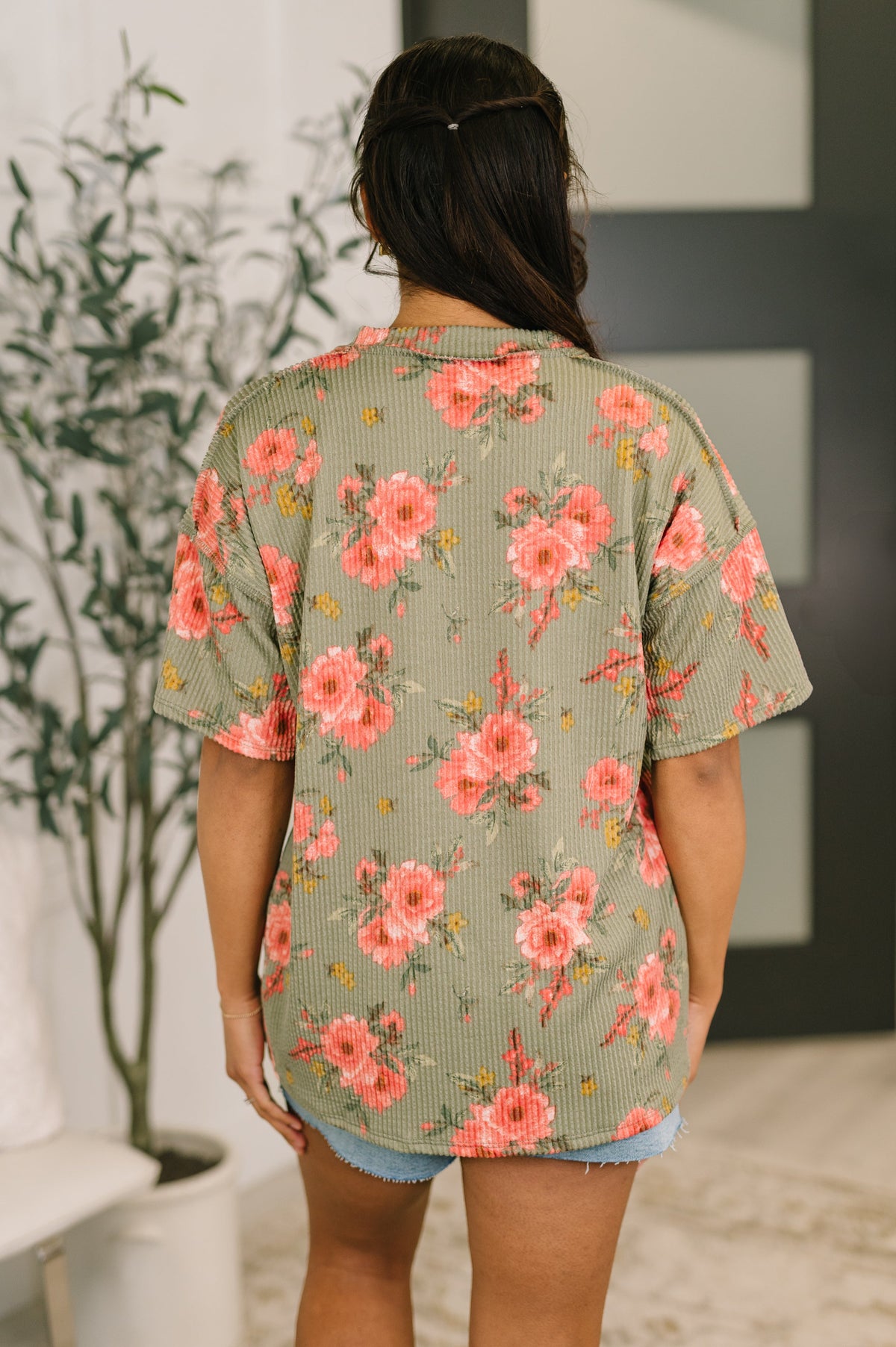 More Than Butterflies Floral V-Neck Top