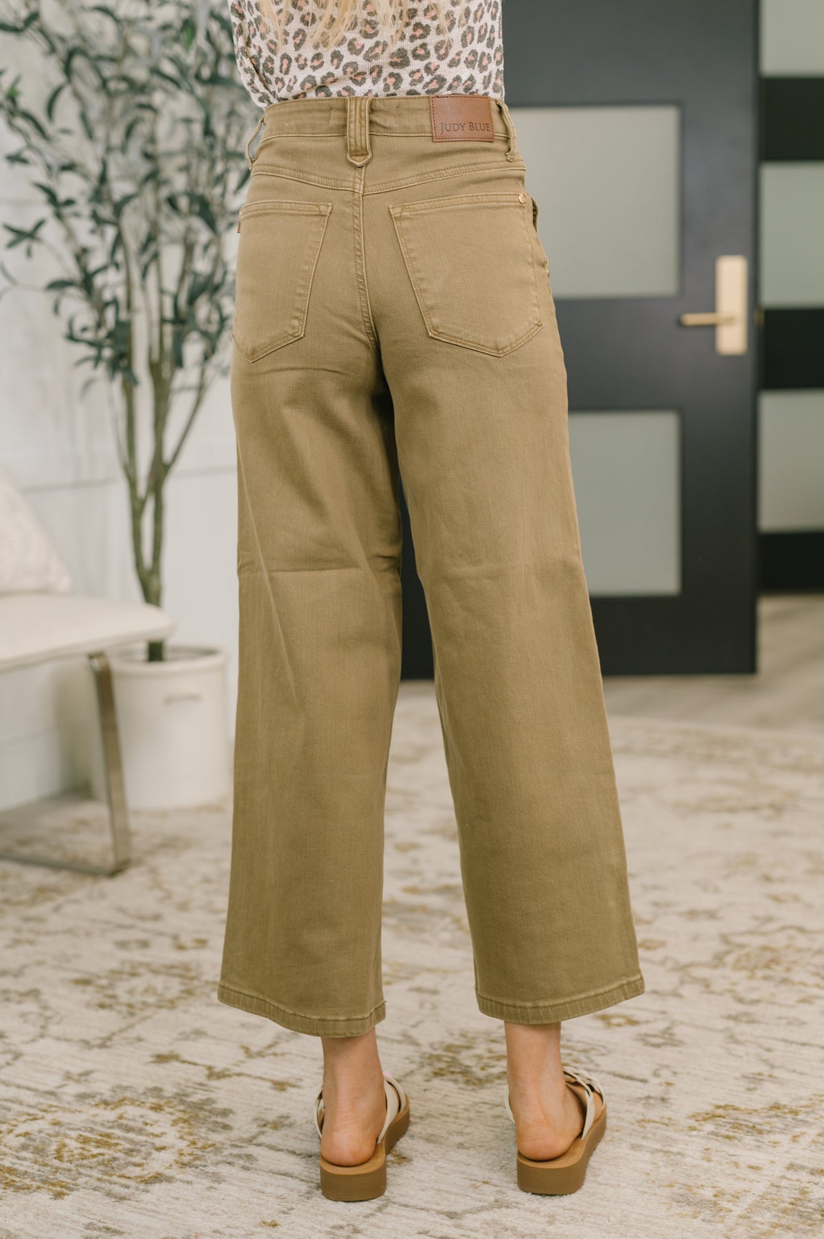 Judy Blue High Waist Wide Leg Ankle Jean with Vintage Front Yoke
