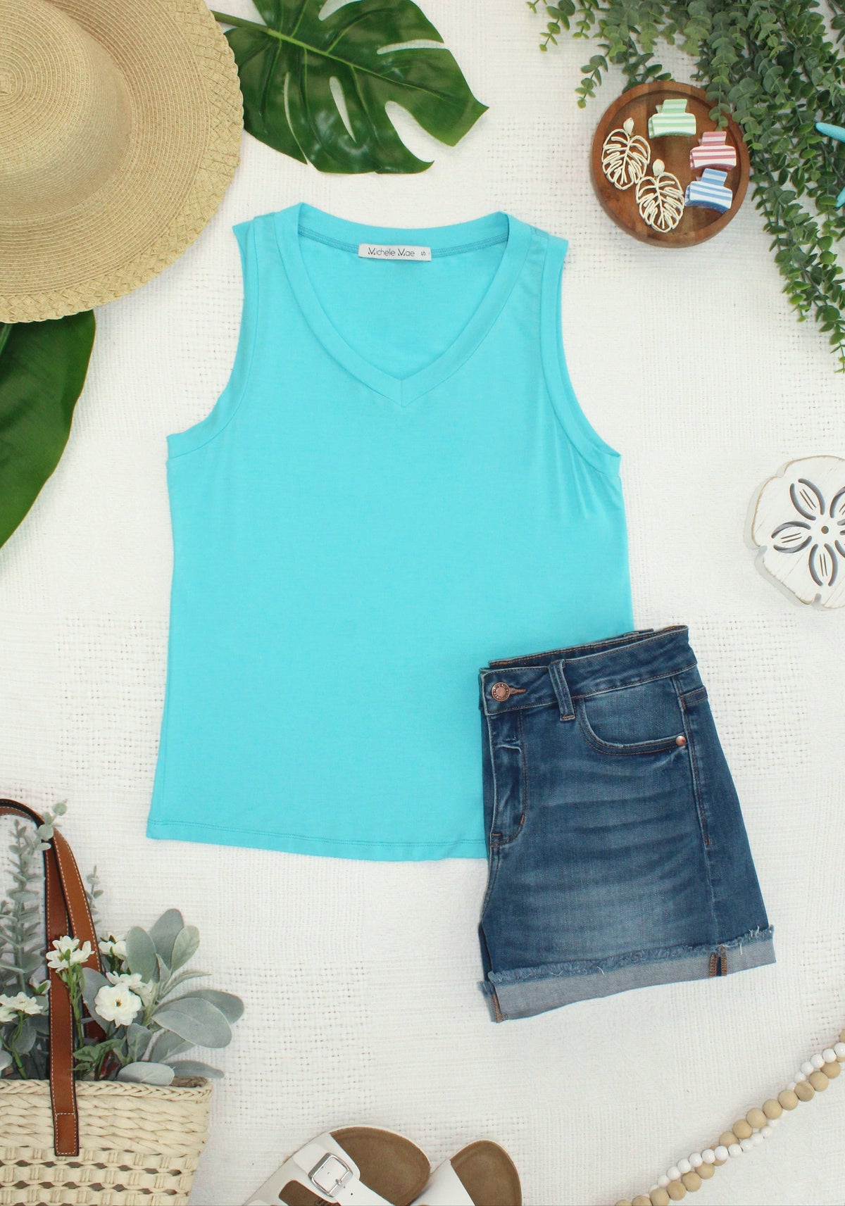 Noelle Tank in Aqua