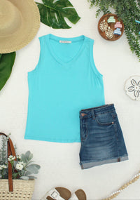 Noelle Tank in Aqua