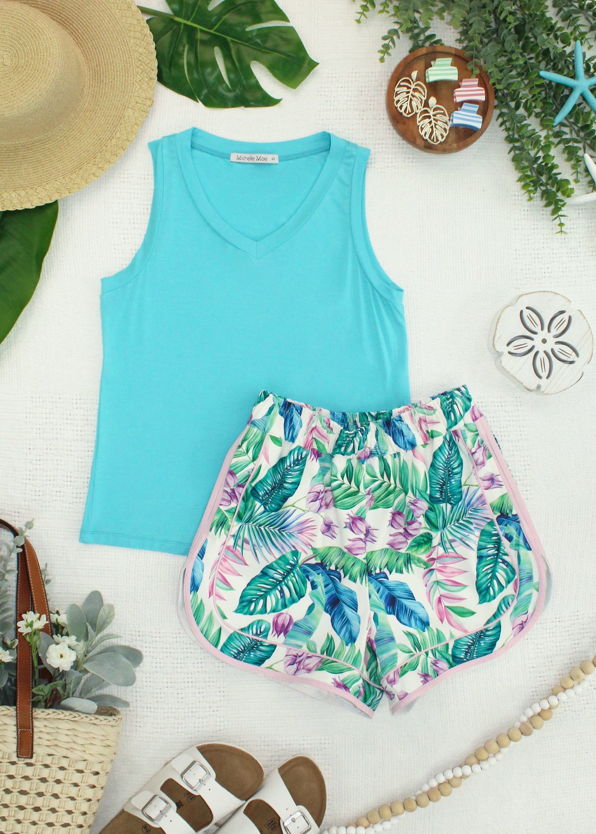 Noelle Tank in Aqua