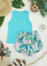 Noelle Tank in Aqua