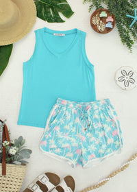 Noelle Tank in Aqua
