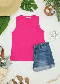 Noelle Tank in Hot Pink