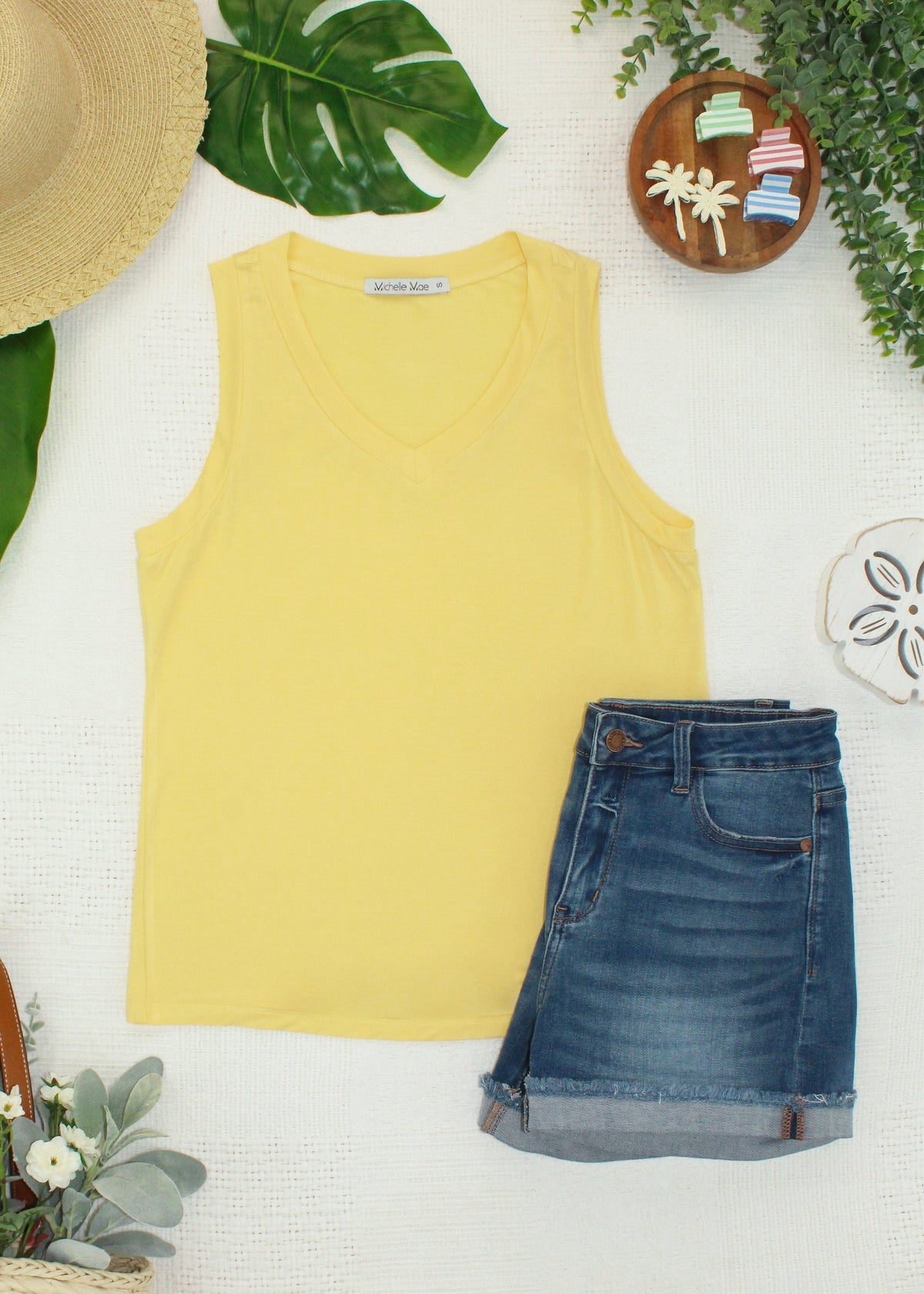 Noelle Tank in Lemon