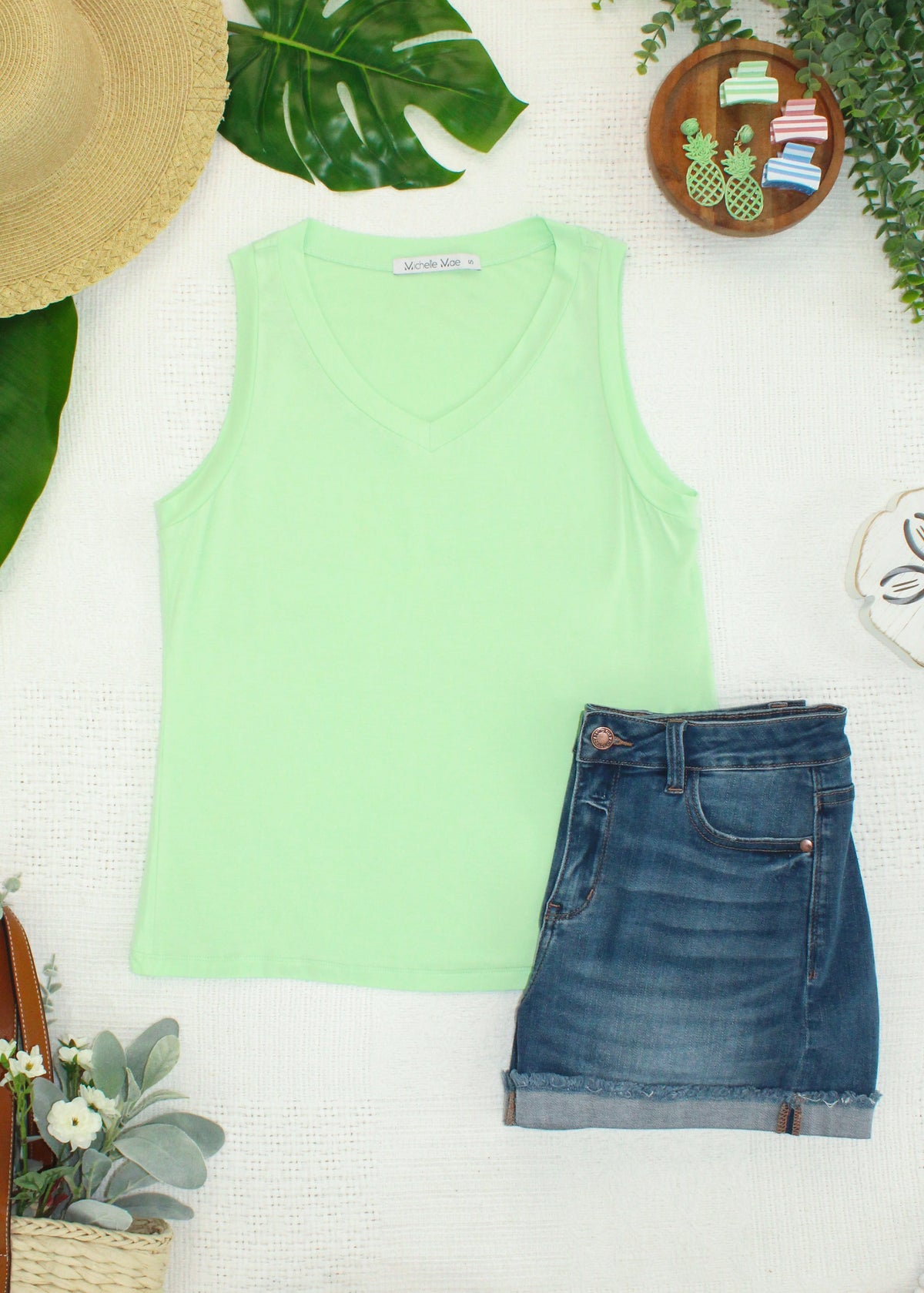 Noelle Tank in Lime