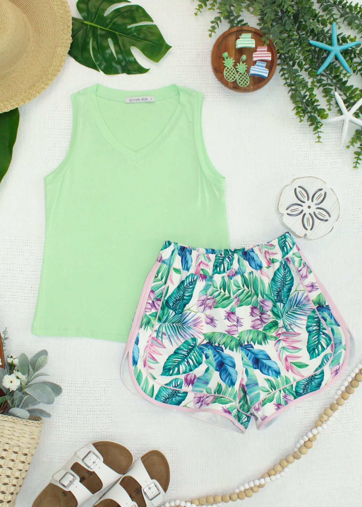 Noelle Tank in Lime