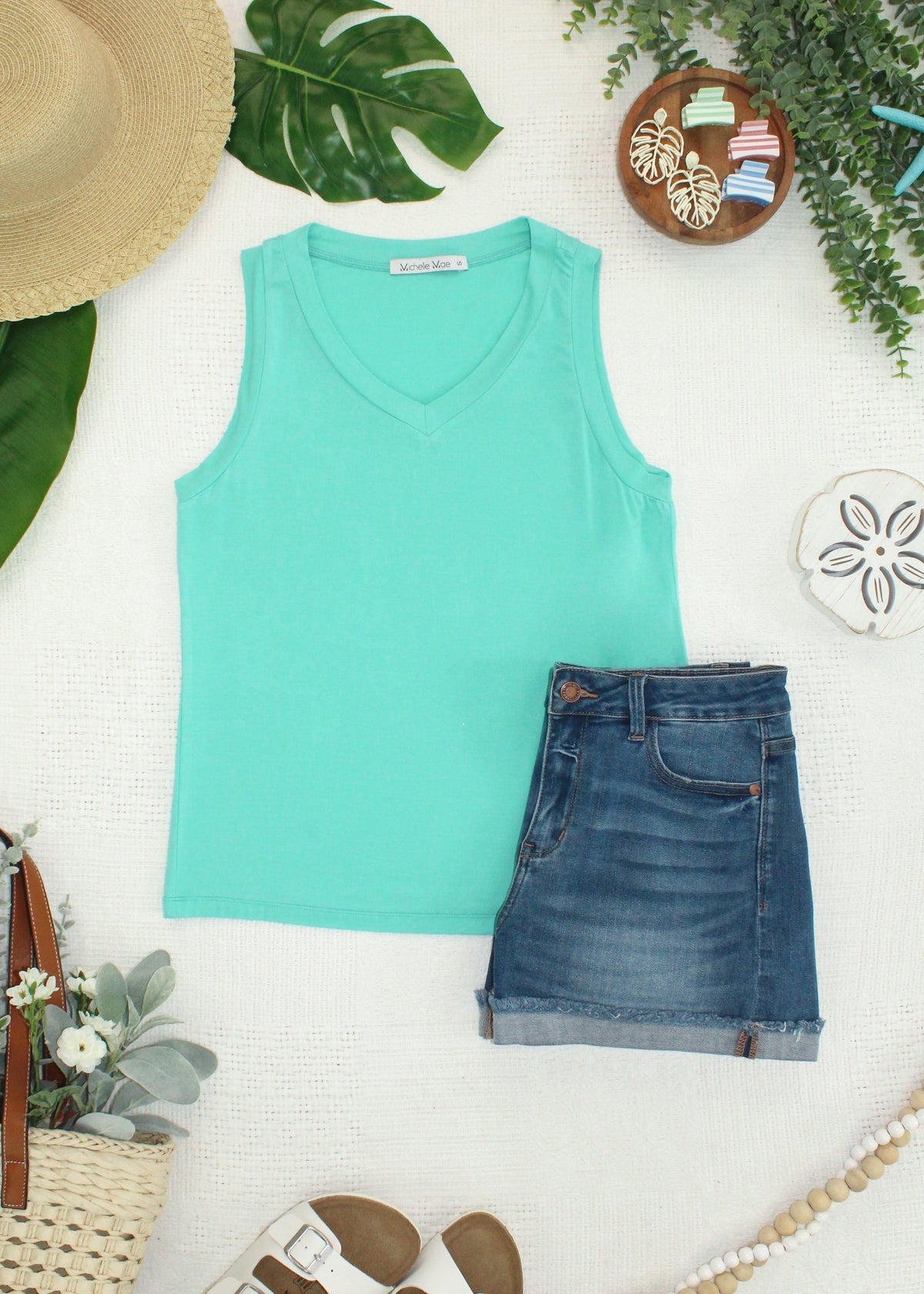 Noelle Tank in Turquoise