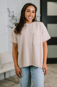 Not That complicated Textured Boxy Tee in Ash Mocha