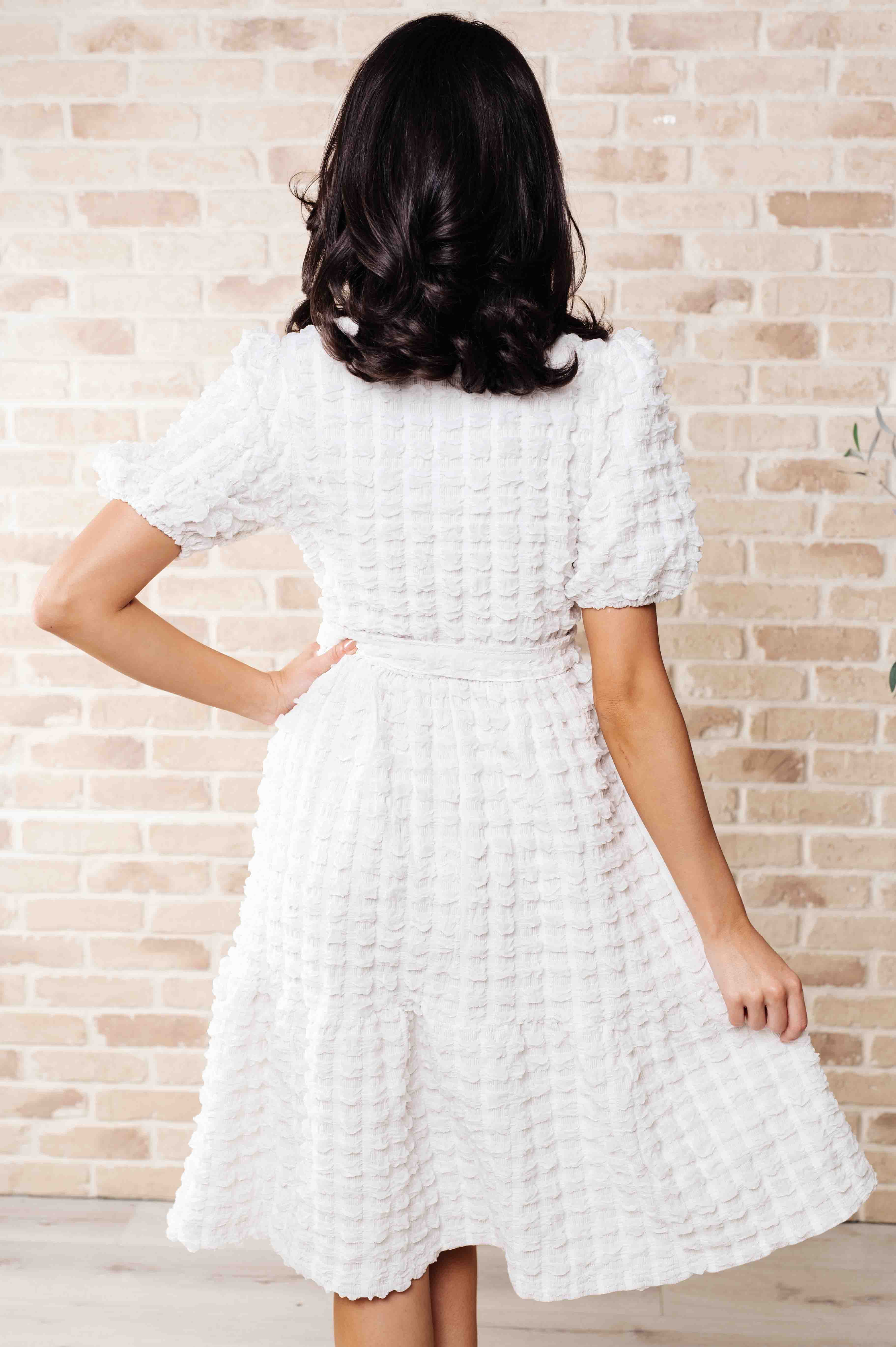 ◆Loulouseoul◆ Rosy Balloon Shirring Midi Dress Gray A Loves A Lurex Metallic Trellis Printed Sqaure Neck Long