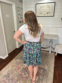 Watercolor Floral Tiered Skirt