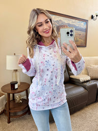 Hailey Pullover Hoodie in Wildflower Gardens