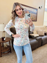 Blair Long Sleeve Top in Wildflower Gardens