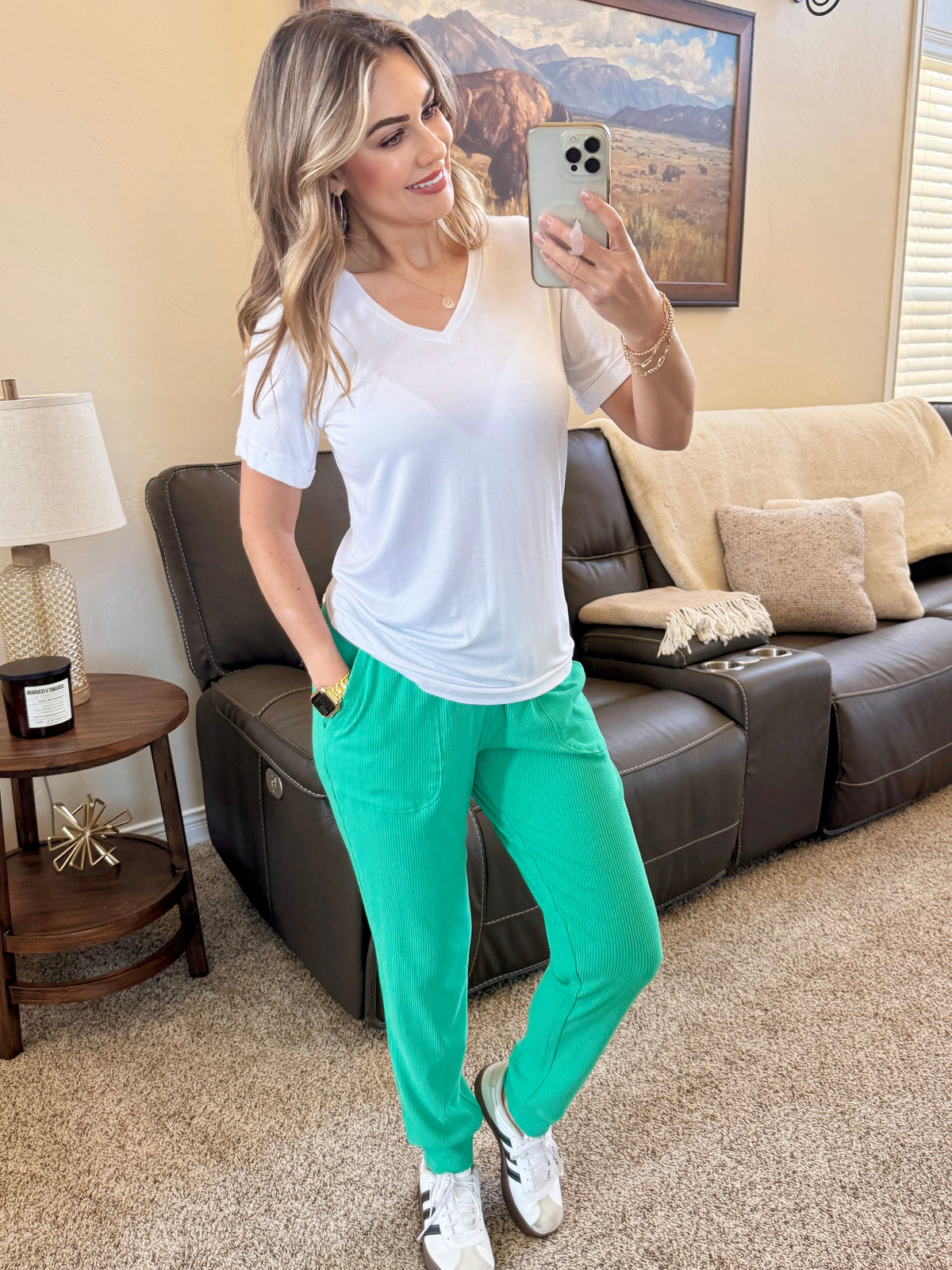 Corrine Joggers in Emerald