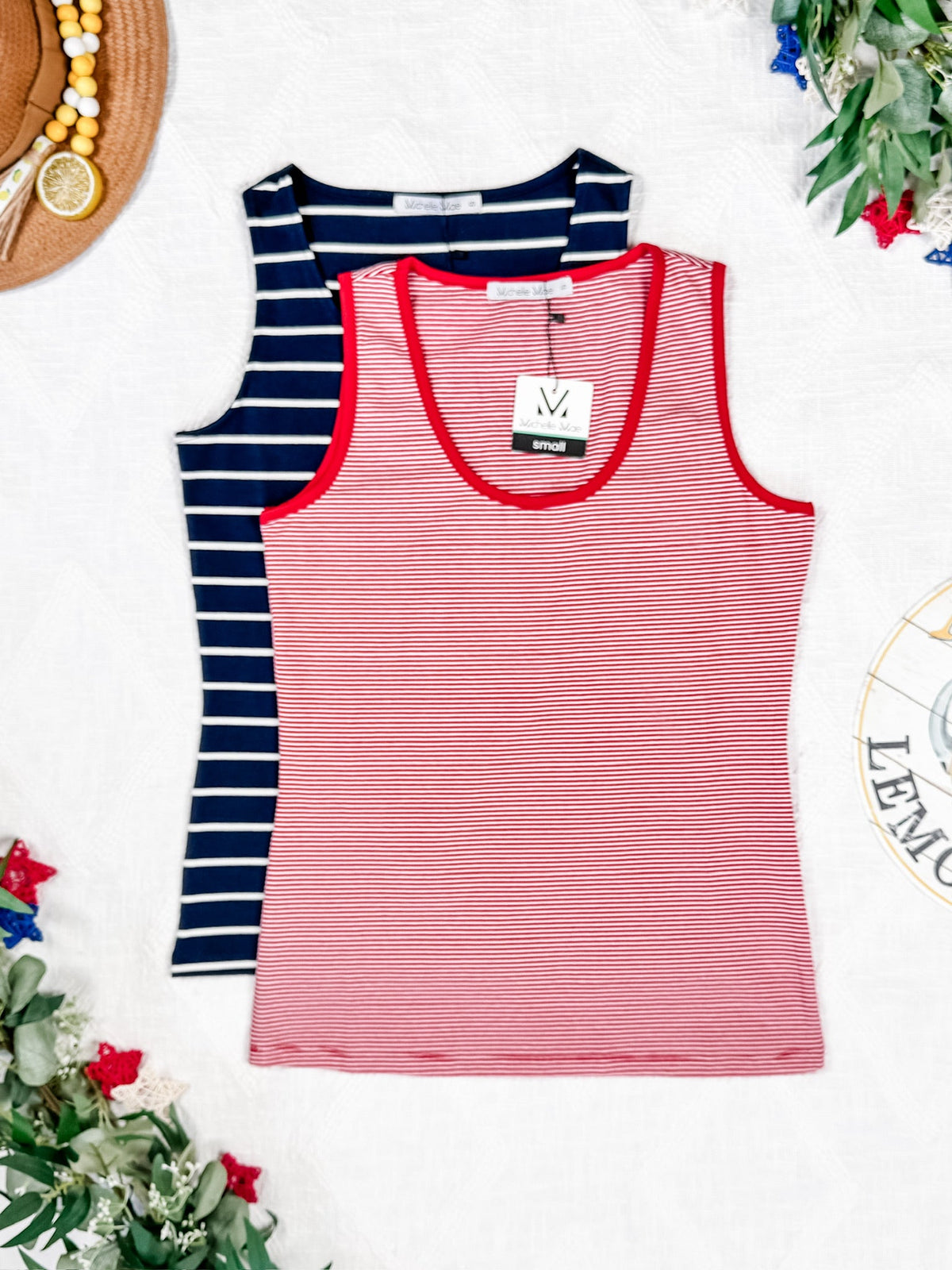 Tiffany Tank in Navy and White Stripes
