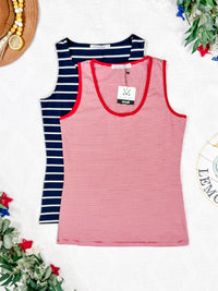 Tiffany Tank in Navy and White Stripes