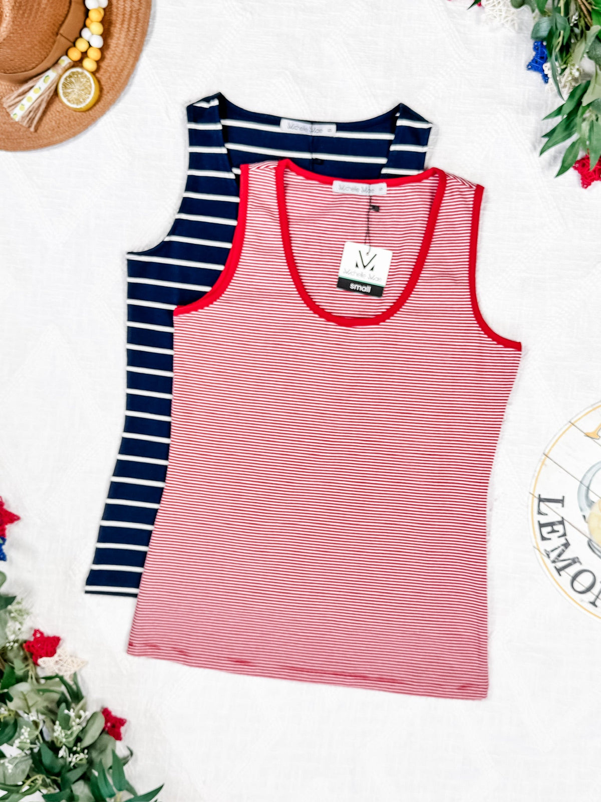 Tiffany Tank in Navy and White Stripes