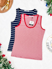 Tiffany Tank in Navy and White Stripes
