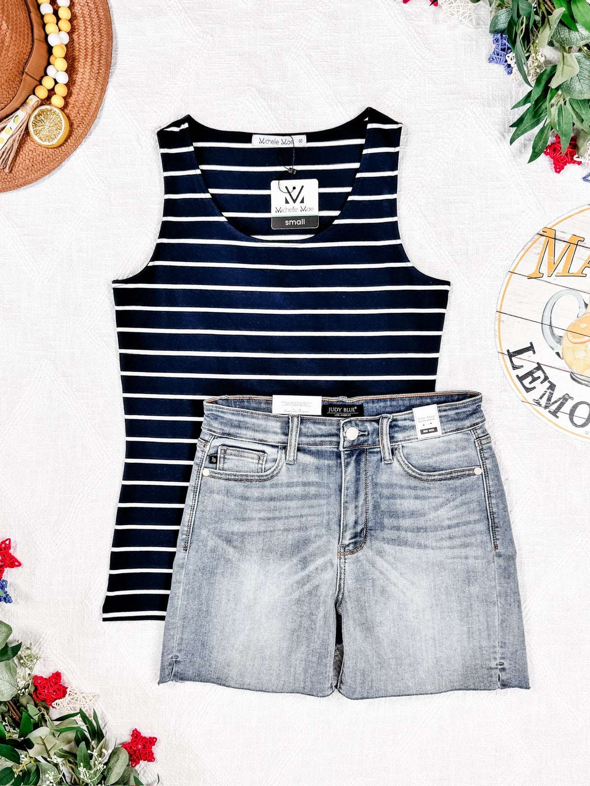 Tiffany Tank in Navy and White Stripes