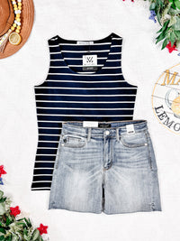 Tiffany Tank in Navy and White Stripes