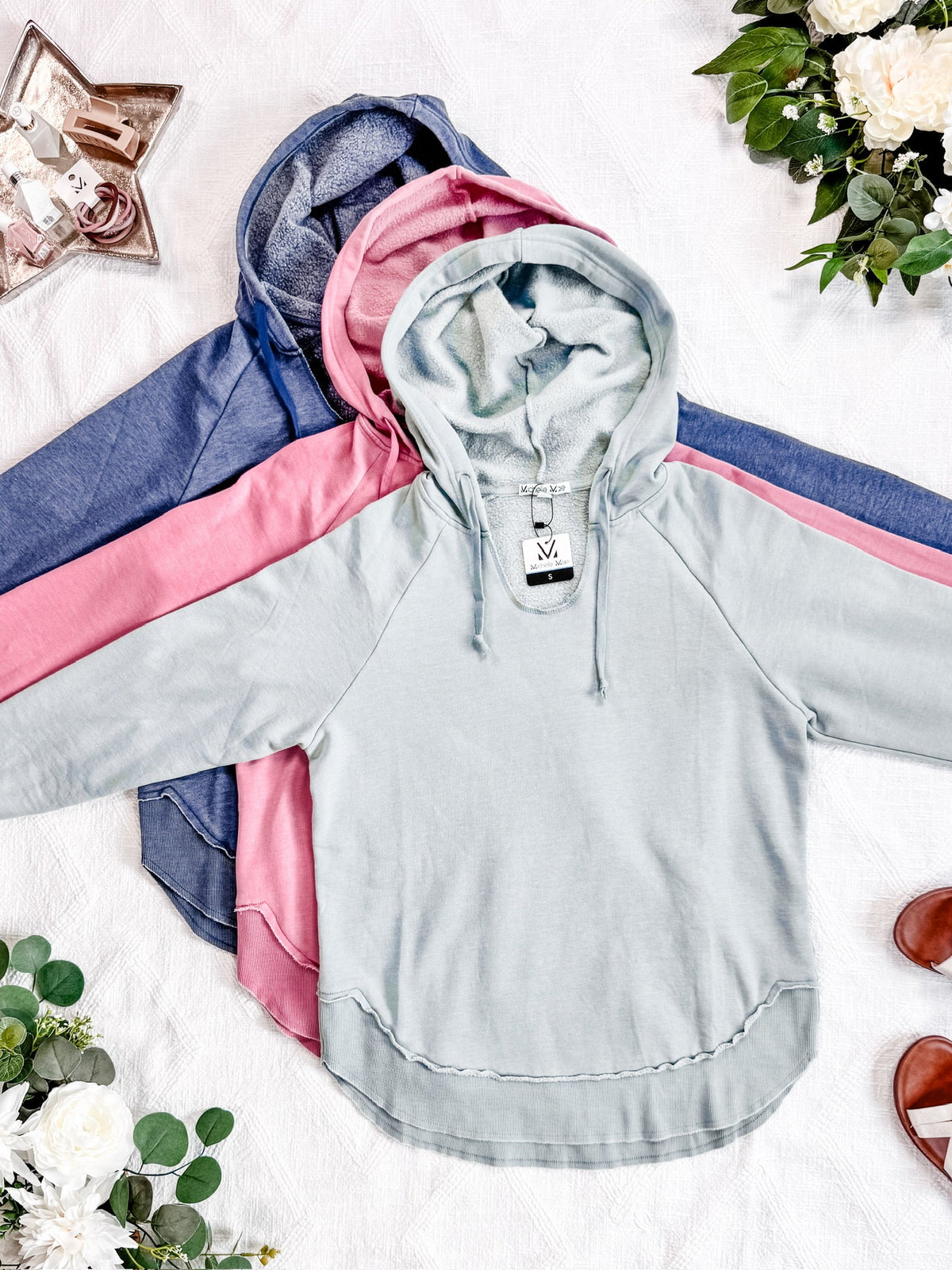 Vintage Wash Beach Hoodie in Seabreeze