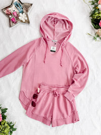 Vintage Wash Beach Hoodie in Dusty Pink