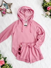 Vintage Wash Beach Hoodie in Dusty Pink