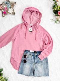 Vintage Wash Beach Hoodie in Dusty Pink