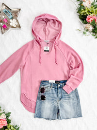 Vintage Wash Beach Hoodie in Dusty Pink